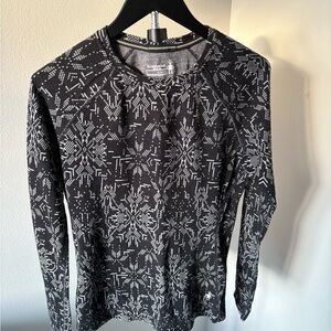 Smartwool Charcoal and White Patterned Long Sleeve Merino 250 Tee